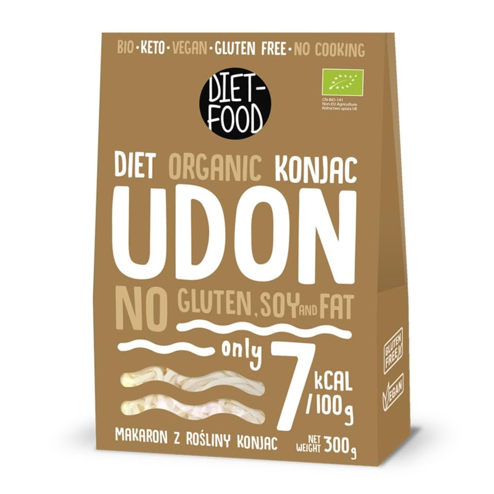 Udon Shirataki Konjac Noodles Bio 385g - Low calorie, gluten free, vegan - made from konjac root, rich in fiber DIET-FOOD