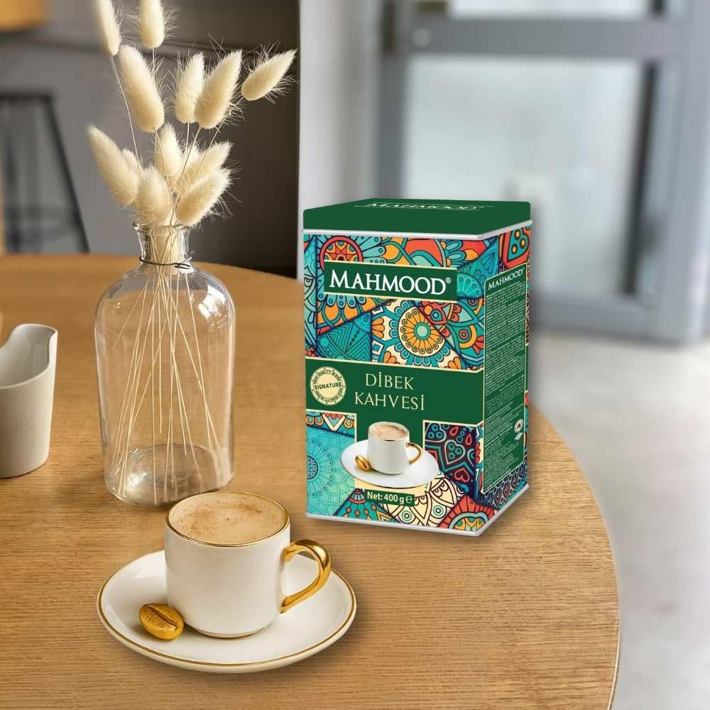 Cafea tradițională Dibek, amestec cu fistic sălbatic și roșcove, măcinată, cremoasă și aromată, cutie metalică, 400 g