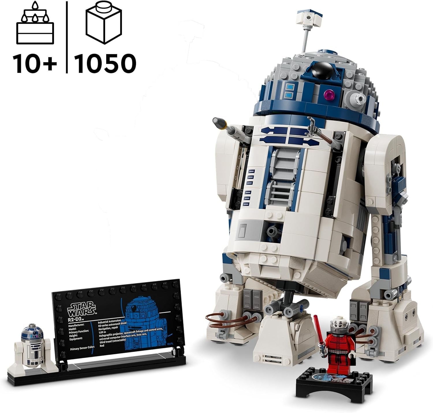 LEGO Star Wars R2-D2 Model Set for Kids, Boys and Girls, Buildable Droid Figure with Darth Malek 25th Anniversary Minifigure and Decoration Plate, Collection Gift Idea 75379 Building Sets Besuche den LEGO-Store