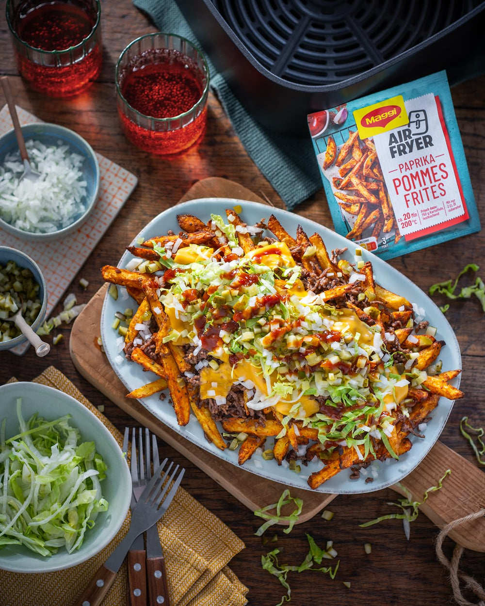 MAGGI Airfryer Pommes Frites - Paprika, 1er Pack (1 x 34g)