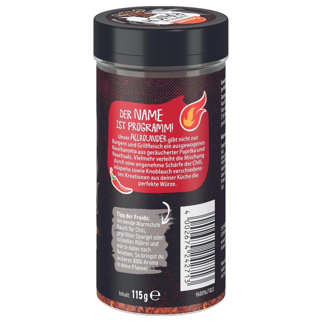Ostmann Gewürze - Alarmstufe Rauch | Gewürzzubereitung mit Geräucherter Paprika | Für Burger, Grillfleisch und Co. | Doctor Freud 115 g in Streuer