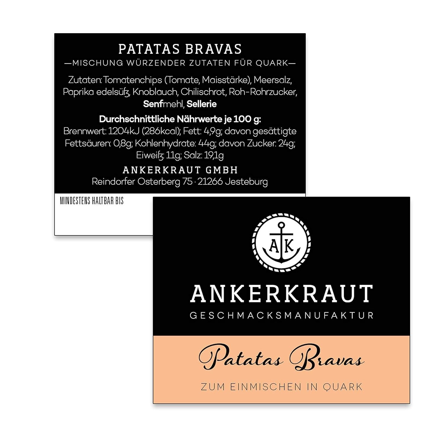 Ankerkraut Patatas Bravas, Gewürzmischung für Spanish Kartoffelwürfel, 90g in cork glass