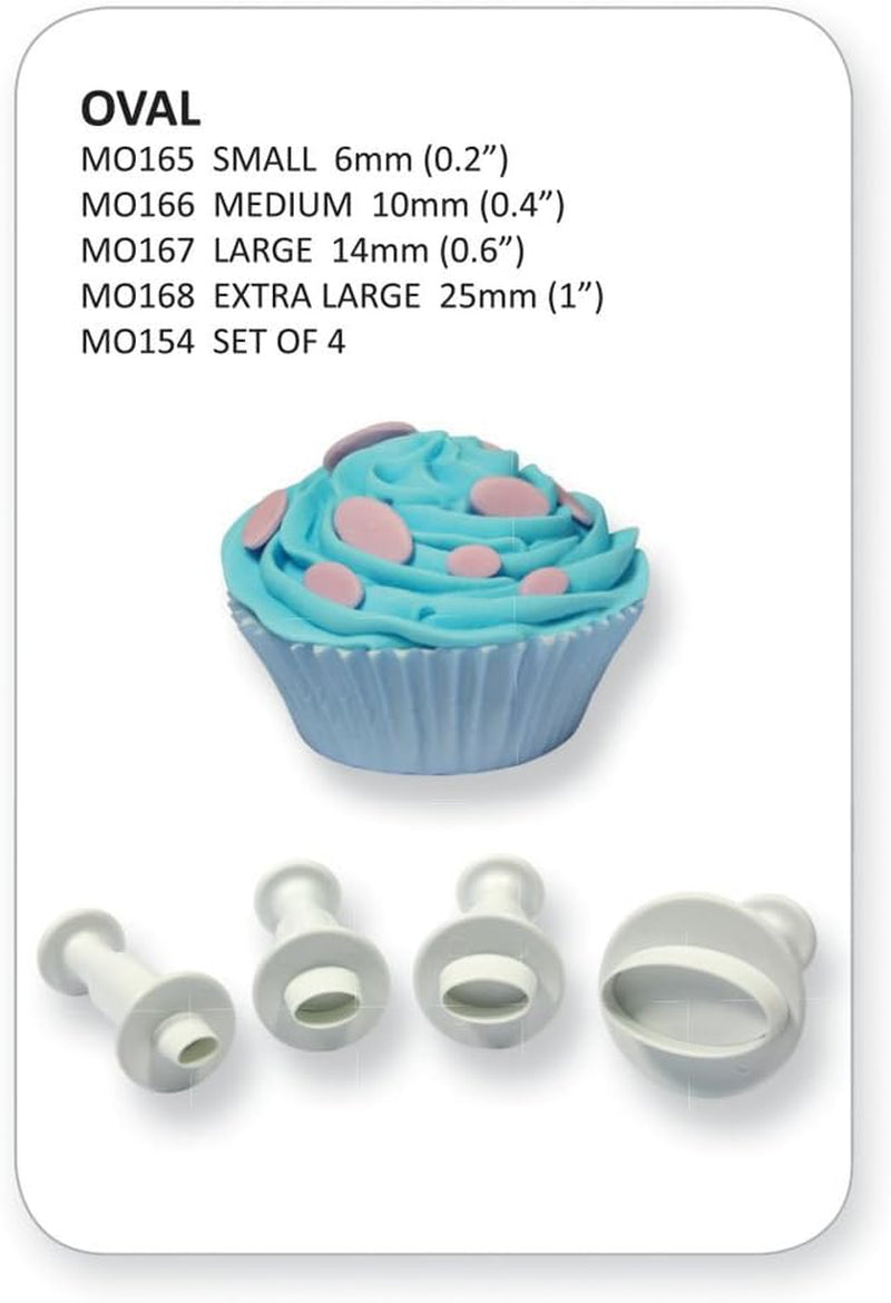 MO154 Forme ovale de embosat, format mic, mediu, extra-mare, plastic, alb, 9 x 2 x 9 cm