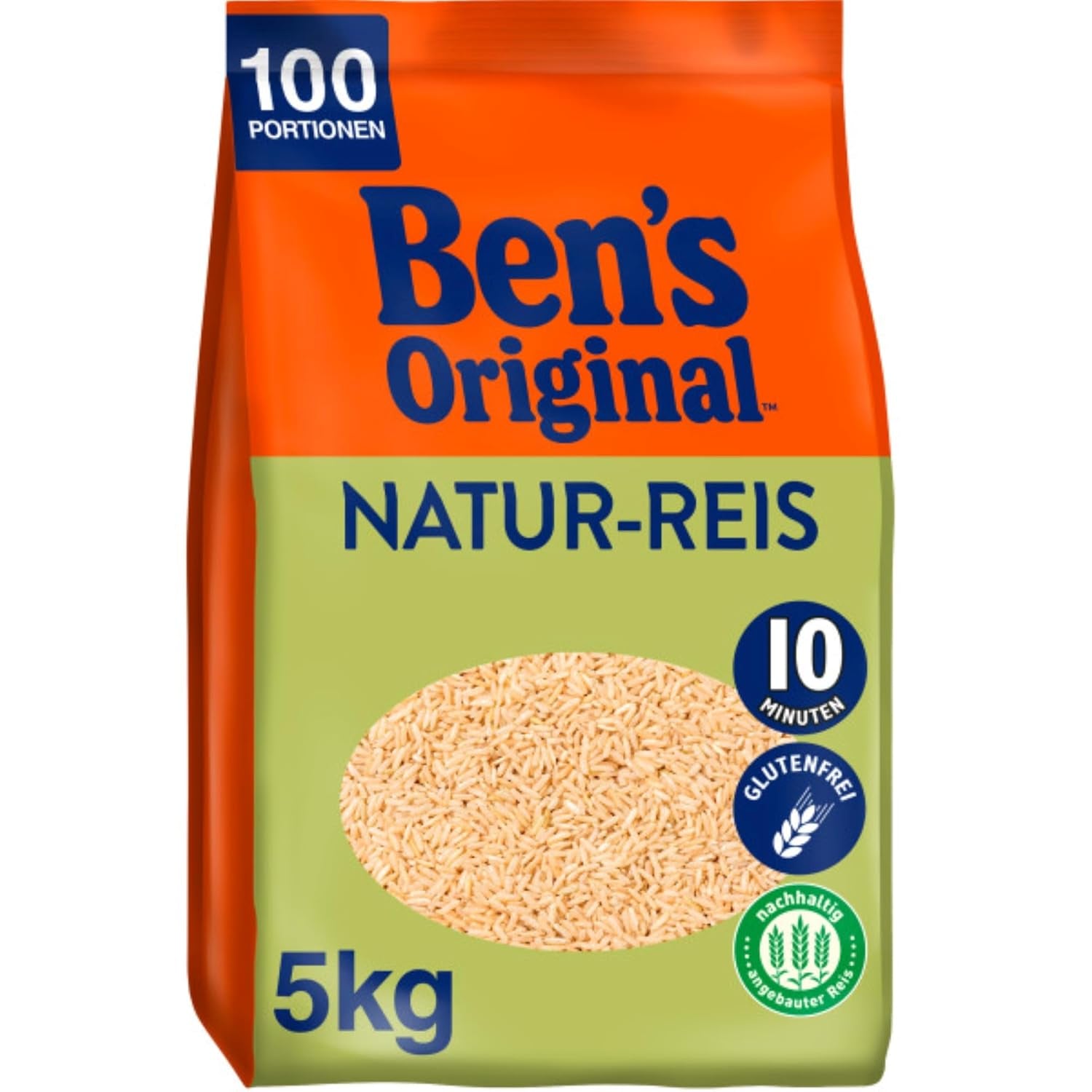 BEN'S ORIGINAL™ natural rice in a bag, 9 x 500 g