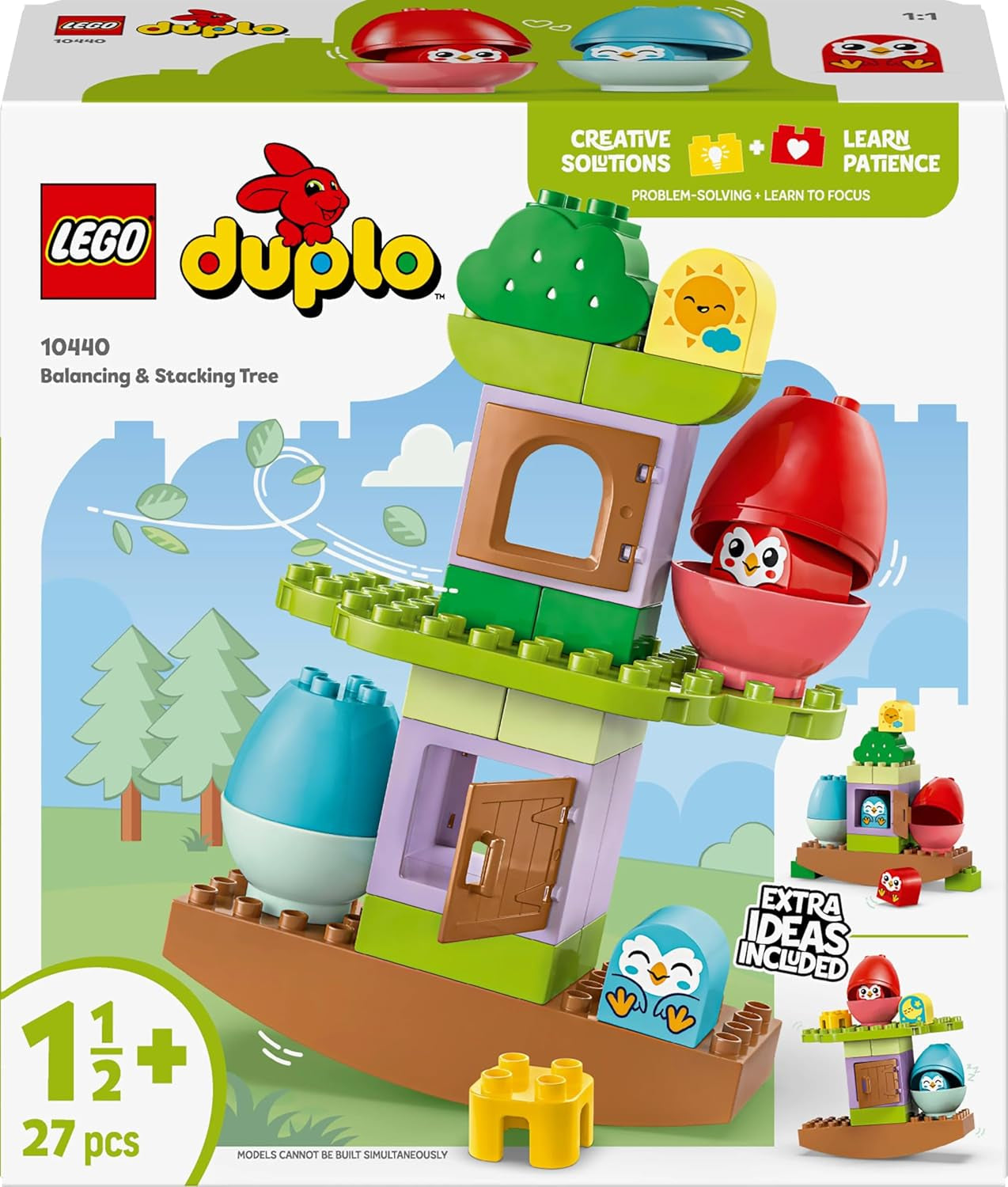 LEGO DUPLO tree for balancing and stacking, development toy, building set for children from 18 months, creative toy for children, educational toy with 2 toy birds 10440 Building sets Besuche den LEGO-Store