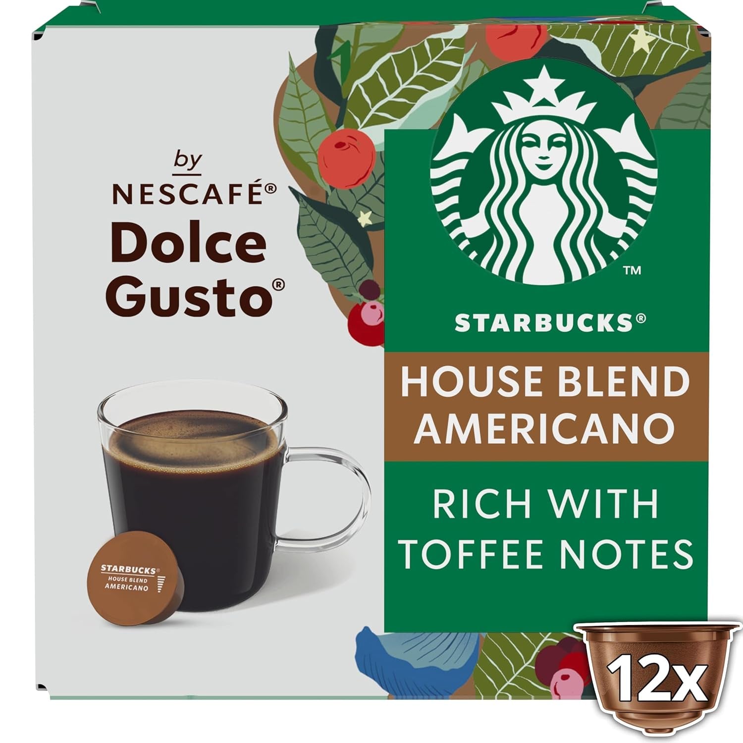 STARBUCKS House Blend by Nescafé Dolce Gusto, Mittlere Röstung, Kaffeekapseln 6 x 12 (72 Kapseln)