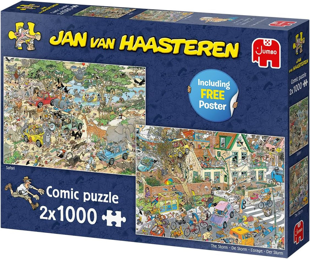 The Storm + The Safari, puzzle jigsaw 1000 piese adulți X 2 Puzzle Naty Shop