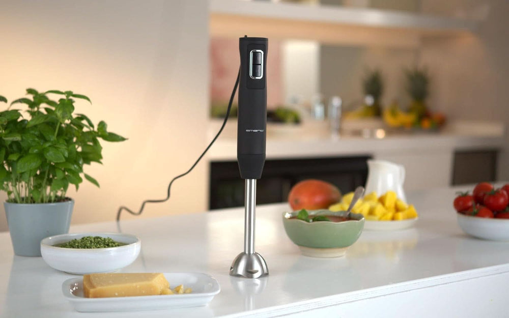 Emerio HB-111446 Stand mixer, TESTSIEGER Preis/Leistung, Gummierter Rutschfester Griff, Edelstahl, Bpa-Frei, Schwarz, 250W Kitchen Naty Shop