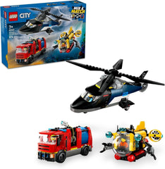 LEGO City helicopter, lion car and submarine combo set and 3 minifigures - buildable toy vehicles for boys and girls from 7 years - birthday and holiday gift 60462 Building sets Besuche den LEGO-Store Default title