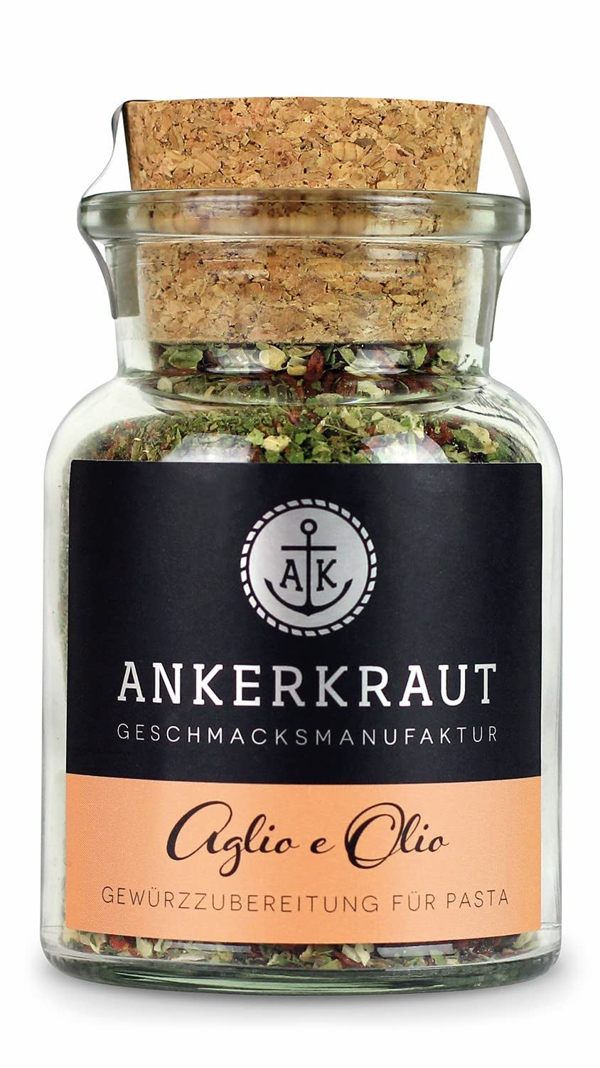 Ankerkraut Aglio e Olio, Italian Gewürzmischung for Pasta and Classic Spaghetti-Noodles, 120g in an aromatic bag