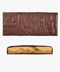 Milk chocolate and French nougat, handmade (70 g) - Bio