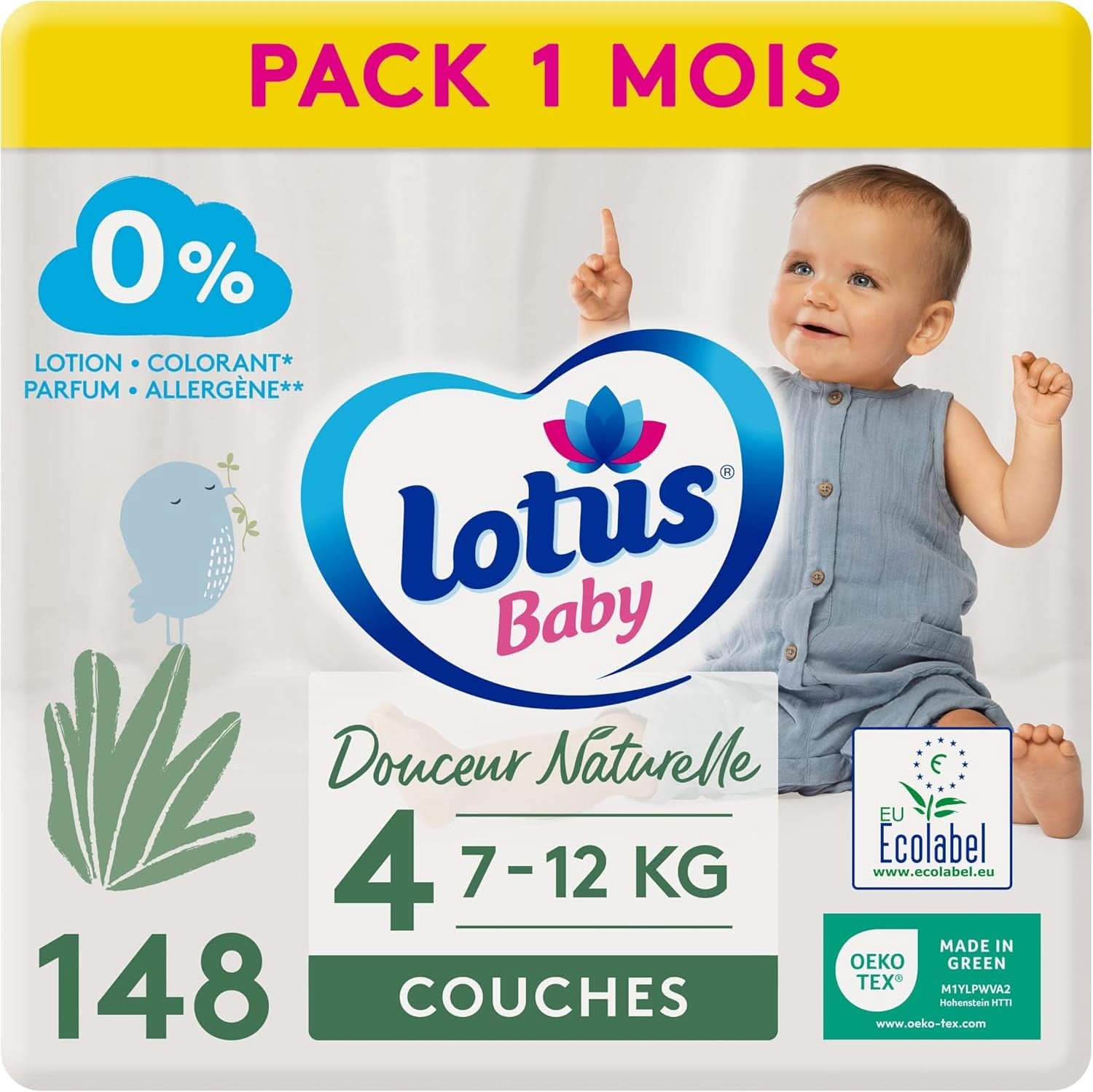 Lotus Baby, Douceur Naturelle, diapers, various sizes Mother and Child Naty Shop 4 (148 pcs)