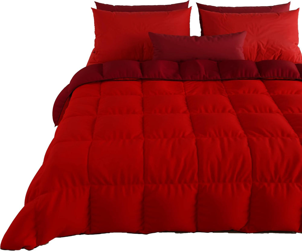 PETTI Artigiani Italiani - Double bed winter blanket, maxi, monochrome, double-sided, white, gray, 100% Made in Italy