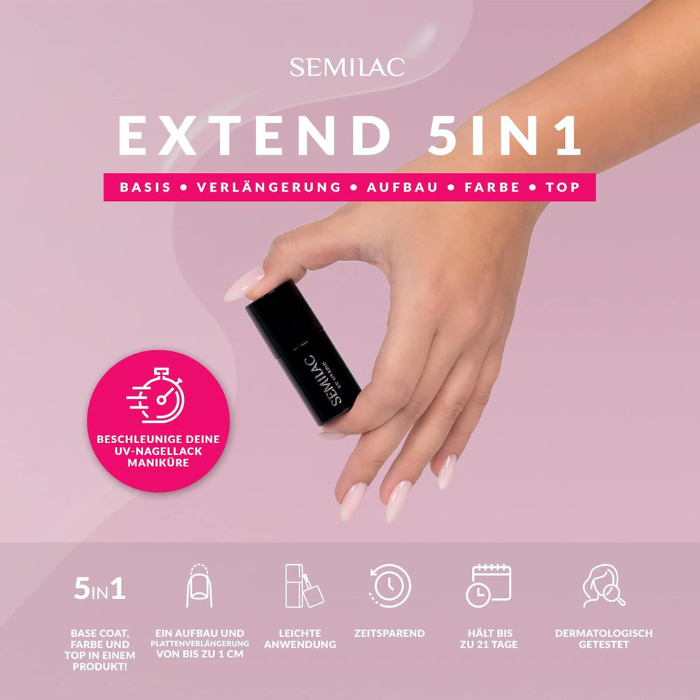Semilac Extend UV nail polish 5 in 1 808 Pastel Mint 7ml
