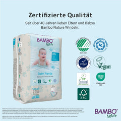 Bambo Nature Baby Swim Diapers, Size S (7-12kg), 12 Diapers | Secure Fit Disposable Swim Diapers | Waterproof comfort during water play