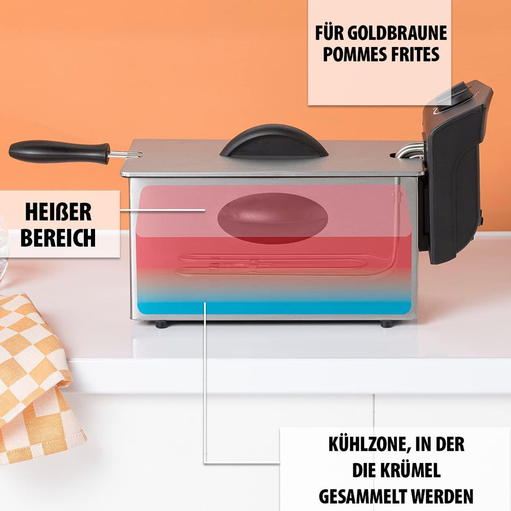 Tristar oil fryer FR-6935, 2000 watts, 3 liters, thermostat, cold zone, 3-4 people, metal Appliances Naty Shop