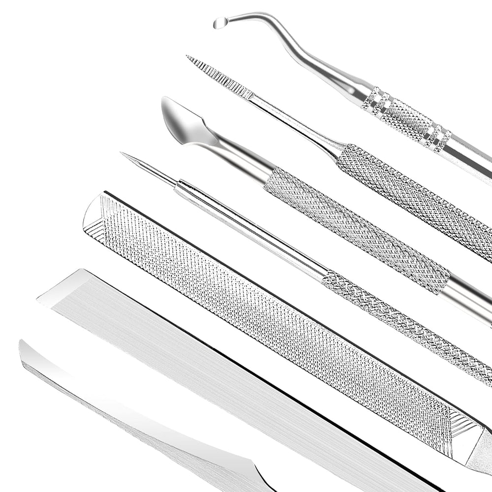 7-Teiliges Set Mit Feilen Und Hebern Für Eingewachsene Zehennägel, Set Aus Edelstahl Zum Entfernen Eingewachsener Zehennägel, Nagelreiniger Für Die Unternagelpflege, Pediküre-Werkzeuge