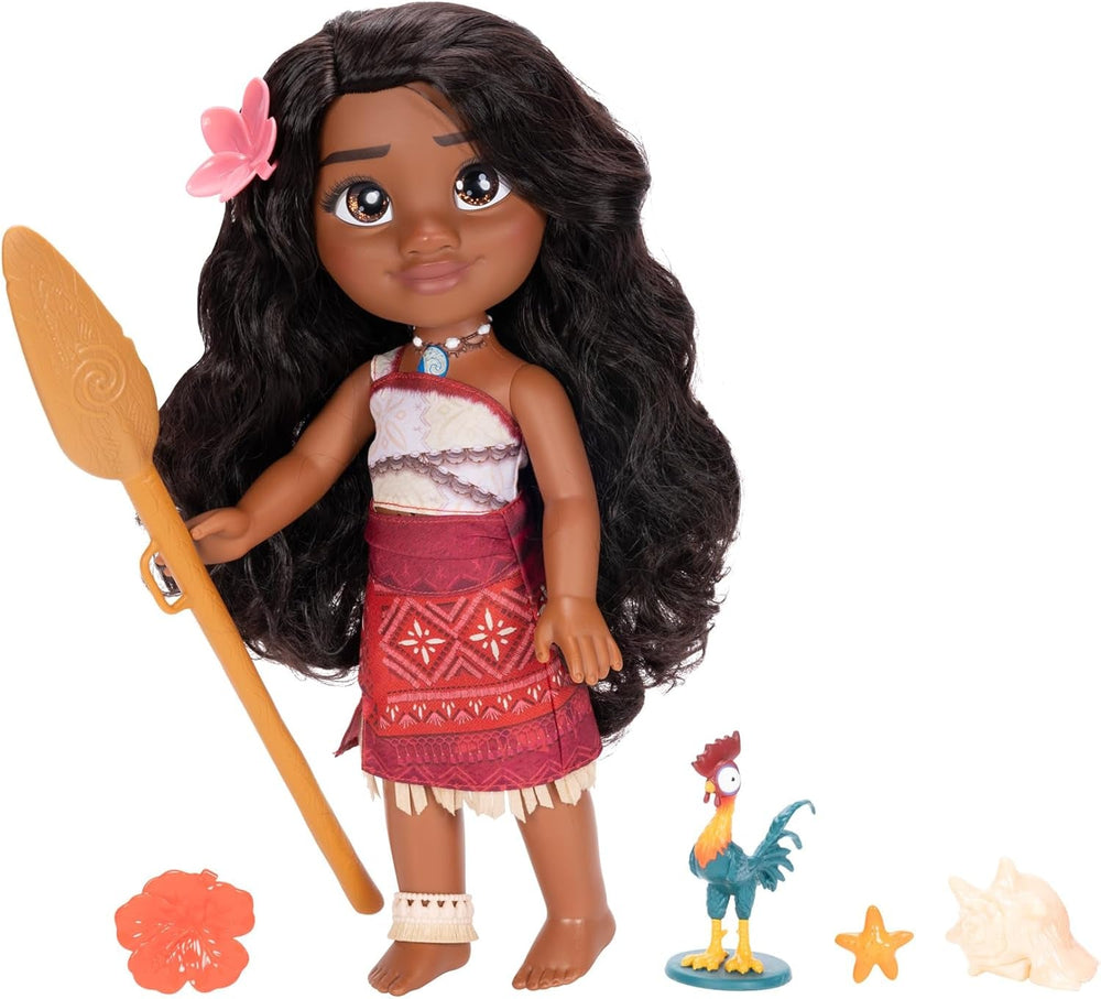 Disney - Vaiana 2 – Singende Puppe Vaiana, beweglich - Größe 35 cm – polynesisches Outfit – Frisierbares Haar – Spielzeug für Mädchen ab 3 Jahren