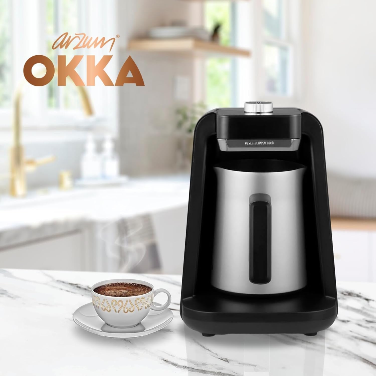 MAȘINĂ DE CAFEA TURCĂ Arzum OKKA RICH SPIN PRO (crom)