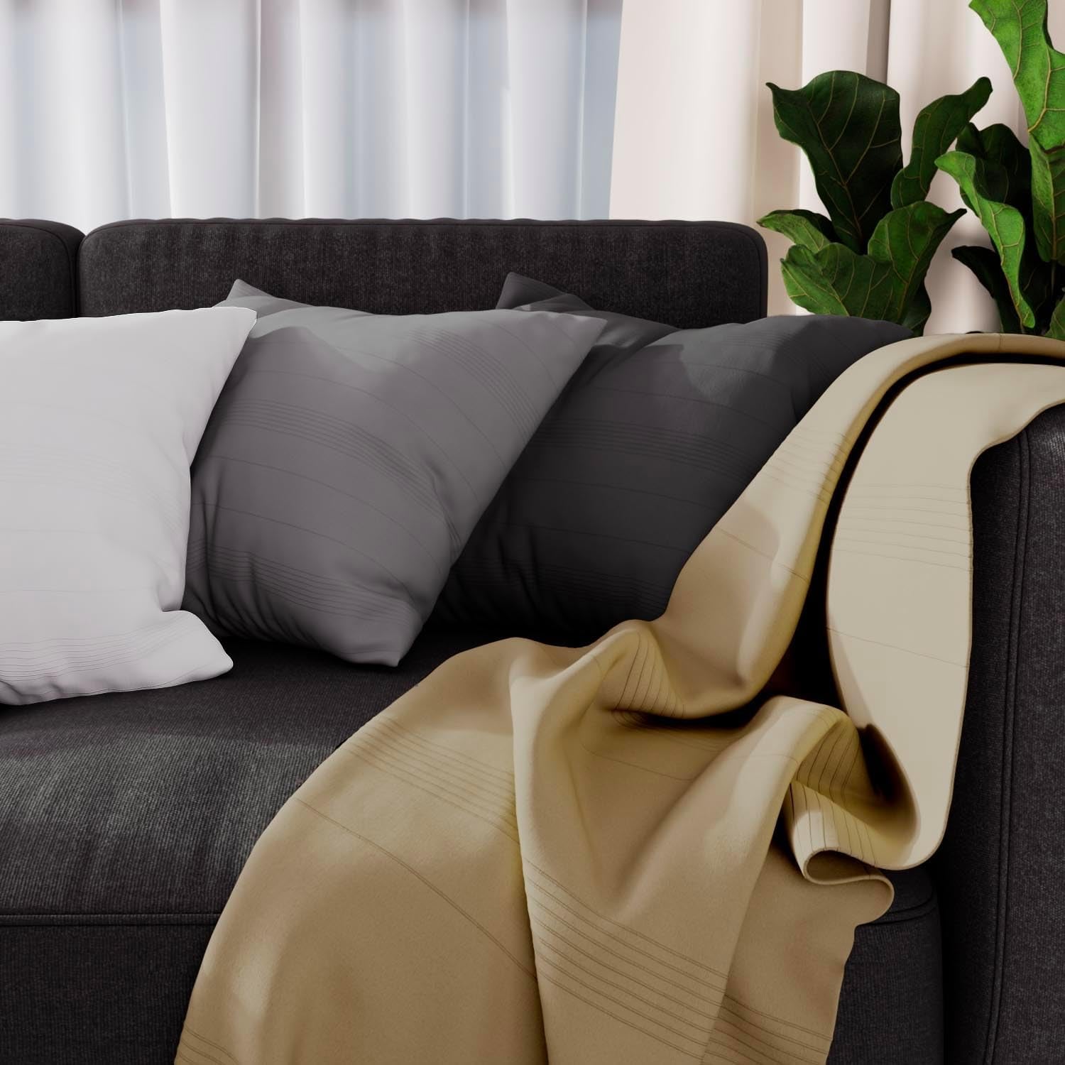 Soleil D'Ocre Adele Plaid, thrown by the armchair, Polycoton, Grey, 140 X 200 Cm Beds and Blankets Besuche den Soleil d'ocre-Store Ivory 140 X 200 Cm