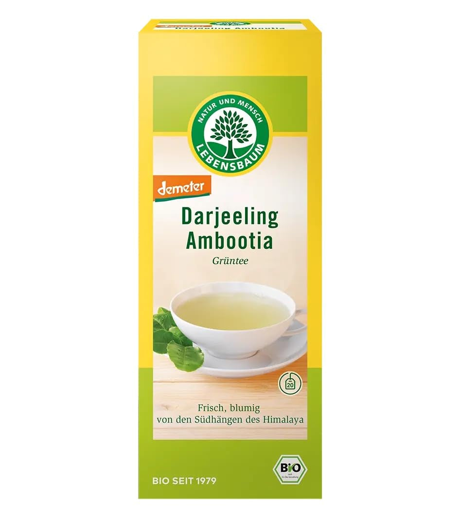 LEBENSBAUM Ceai de iasomie, ceai organic cu flori proaspete de iasomie, pliculețe de ceai verde, gust 100% natural, 20 pliculețe de ceai à 1,5 g