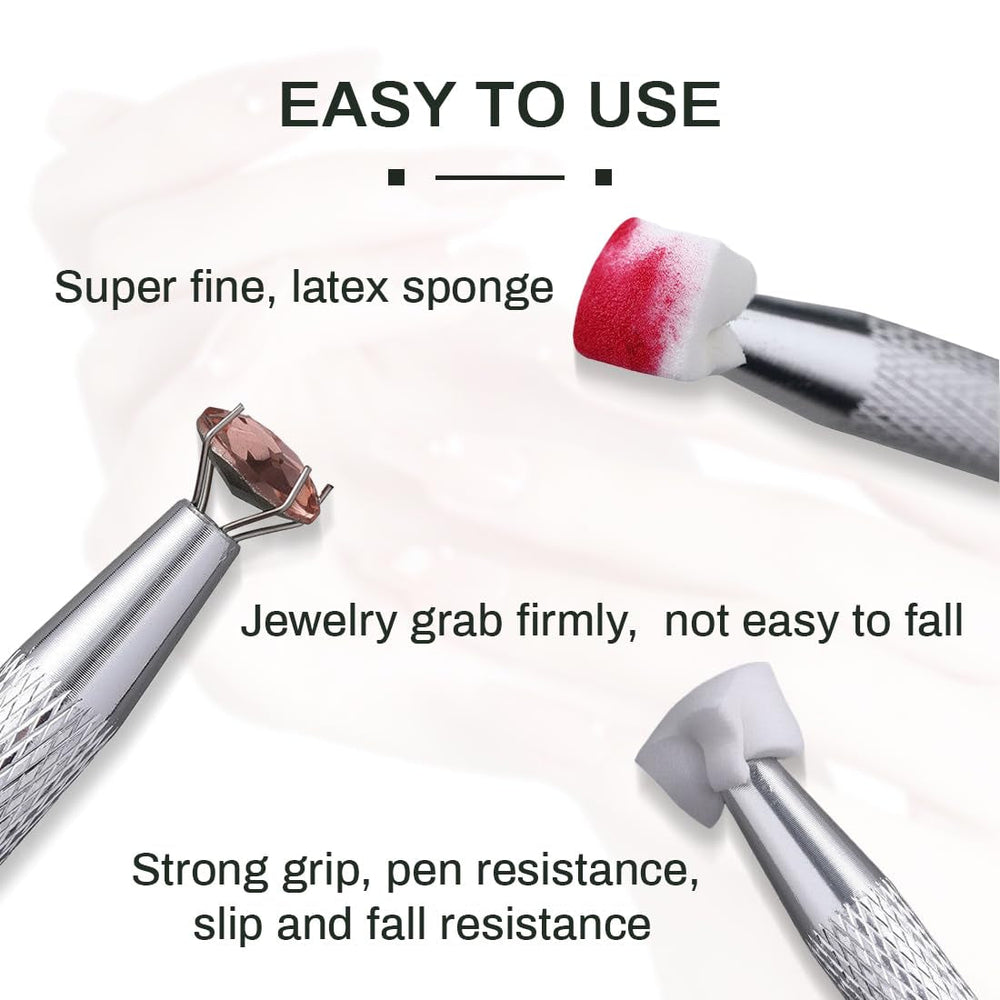 100 Stück Nail Art Schwamm Mit Metallgreifer, Sponge Brush Applikator, Sponge Nagel Pinsel, Maniküre Zubehör Für Nägel, Um Eine Vielzahl Von Gradient Nail Art Patterns Zu Erstellen