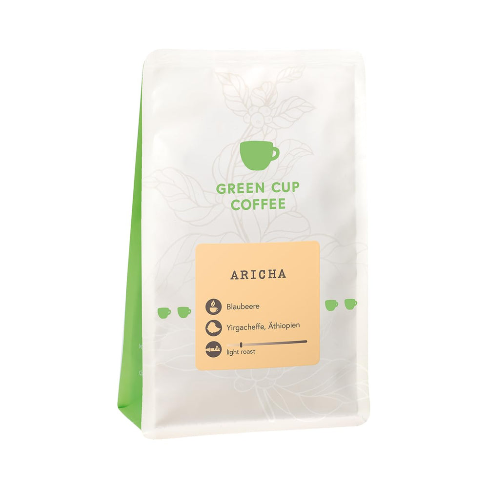 Cafea - Aricha I 100% Arabica I Boabe de cafea 250g I Ideală pentru aparate de cafea automate, cafea cu filtru și presă franceză cu arome fructate I prăjire ușoară