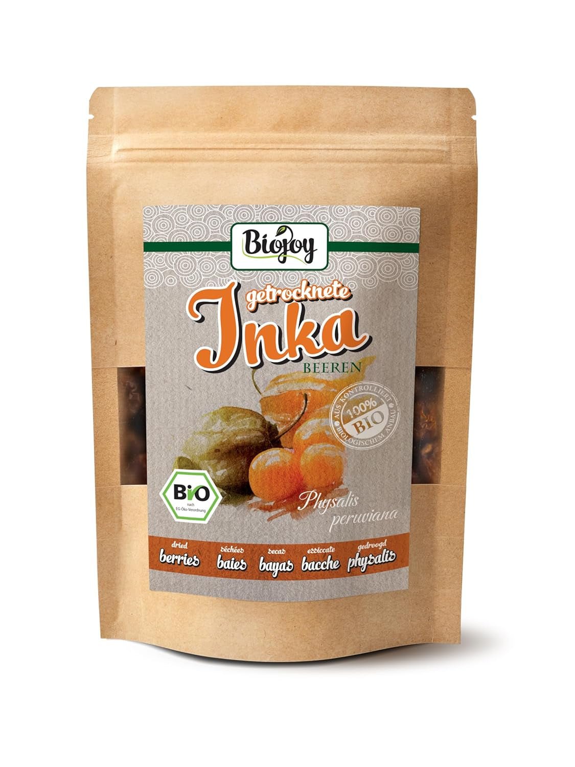 Biojoy BIO-Physalis (1 kg), fructe de pădure Inca uscate și nesulfurate Produse deshidratate Naty Shop 250 G