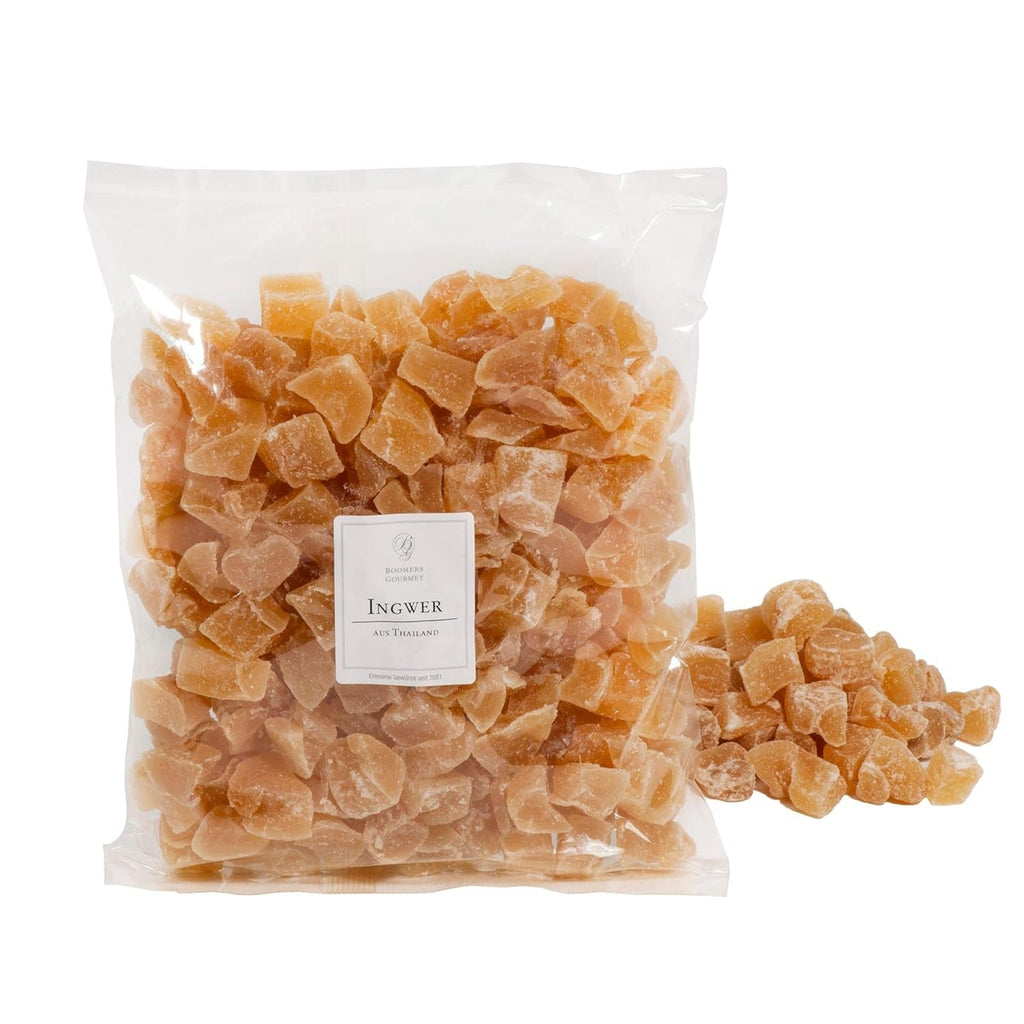 Boomers Gourmet - Ghimbir confiat, ușor îndulcit - 1 kg Produse deshidratate Naty Shop 1 kg (1 pachet)