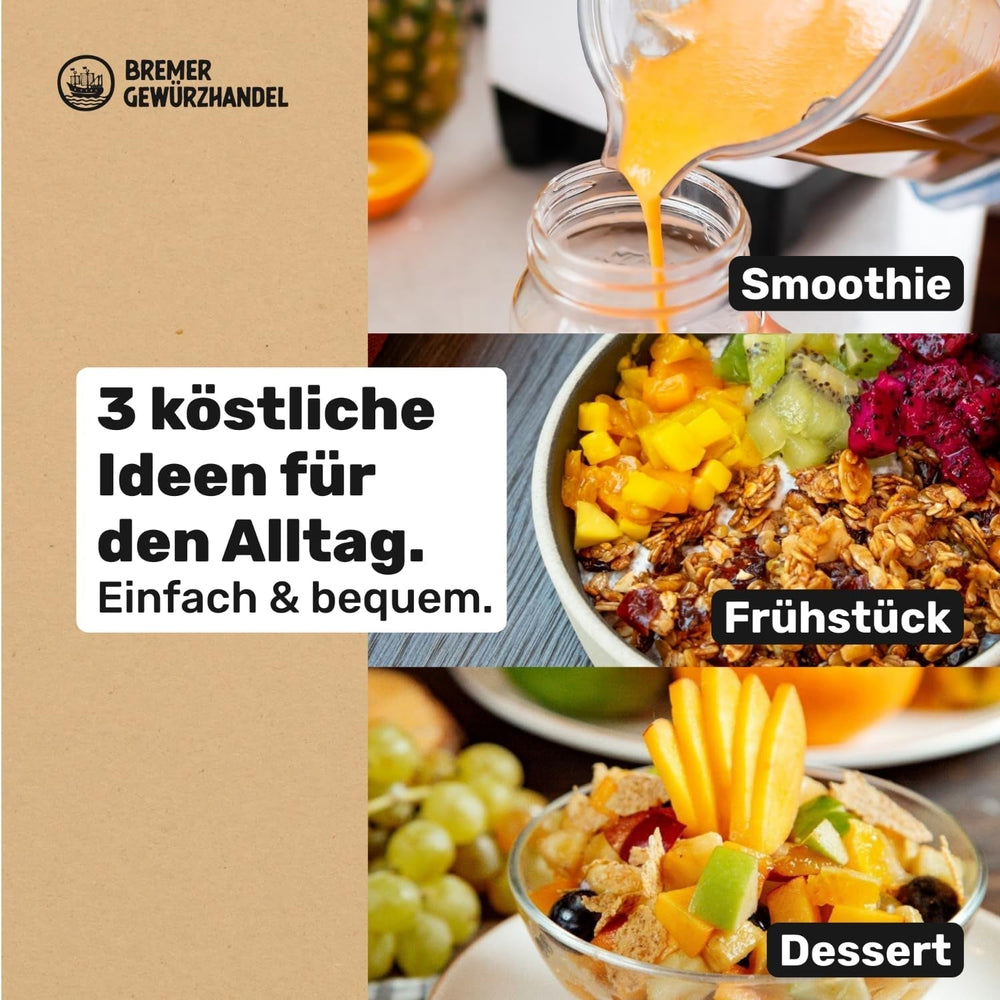 Bremer Gewürzhandel mango, fâșii de mango uscate, nesulfurate, fără zahăr adăugat, 1kg Produse deshidratate Naty Shop