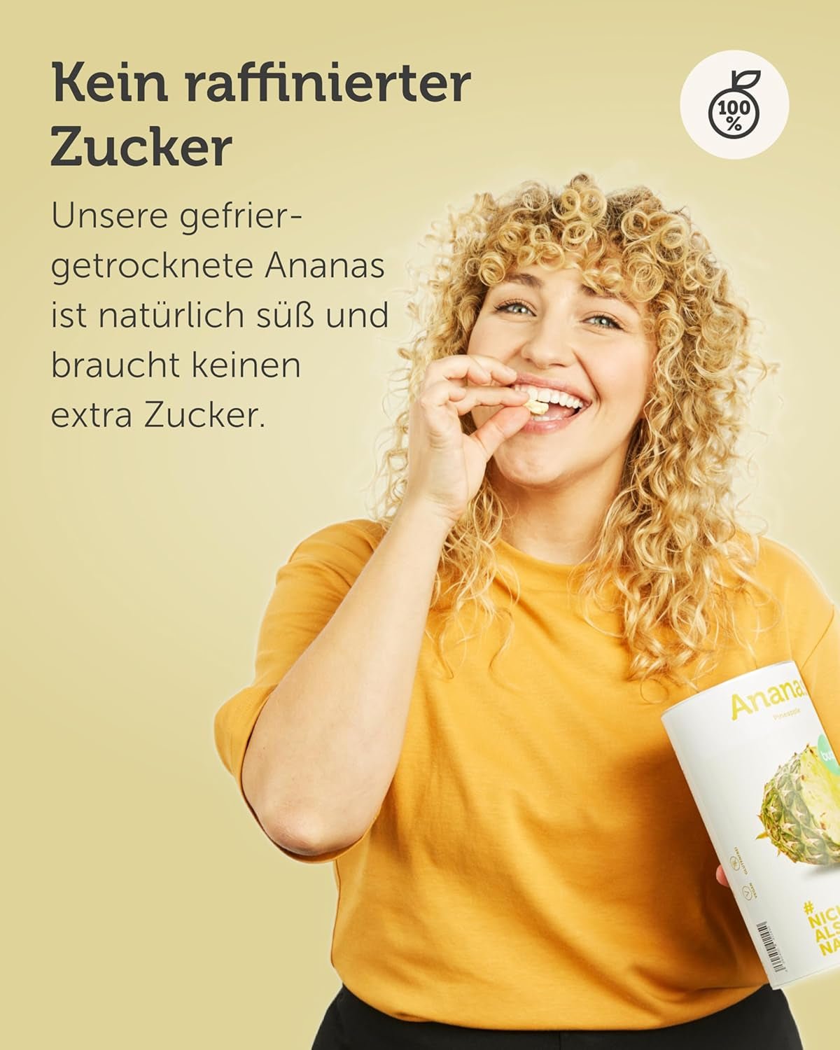 BUAH® Ananas liofilizat | Chipsuri cu ananas ca gustare sau pentru muesli și deserturi | Înlocuitor ideal pentru dulciuri | Vegan și fără zahăr adăugat | 100% fructe liofilizate | 200 g Produse deshidratate Naty Shop