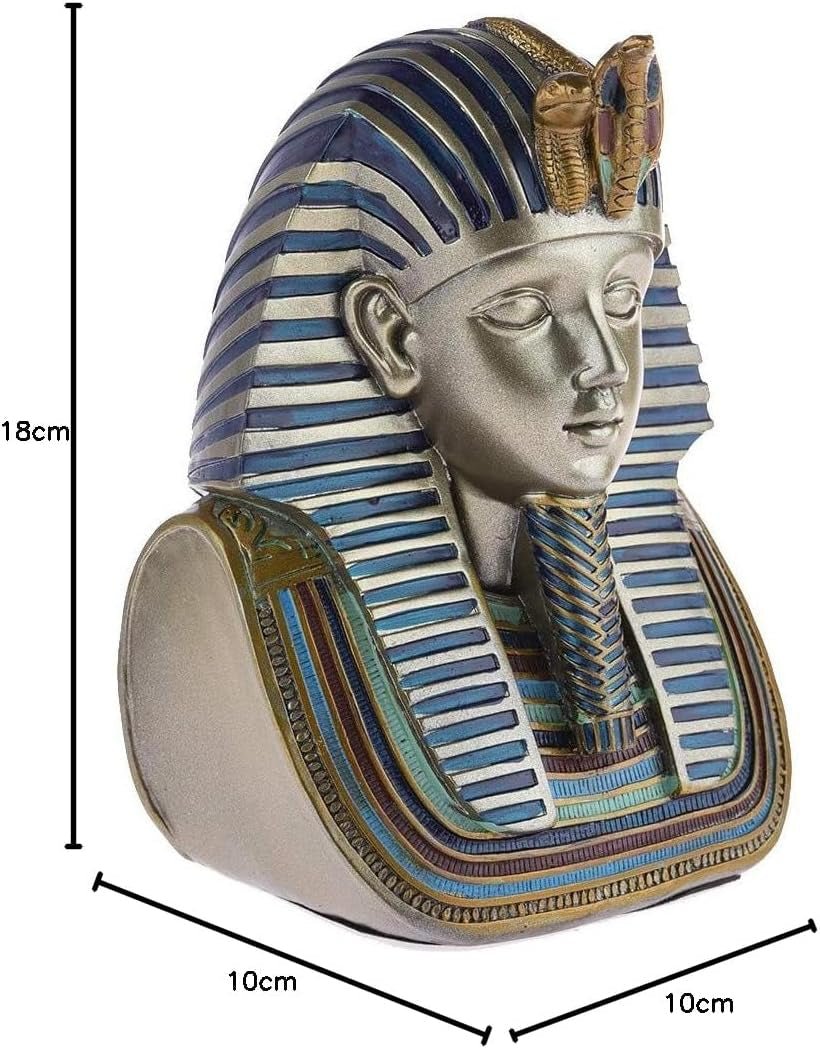 - Bust Faraon Ramses II 18 cm - decor egiptean - figura decor Egipt antichitate - figura statuie zeu - bust egiptean de aur - idee cadou originală pentru interior Statuete si sculpturi Naty Shop