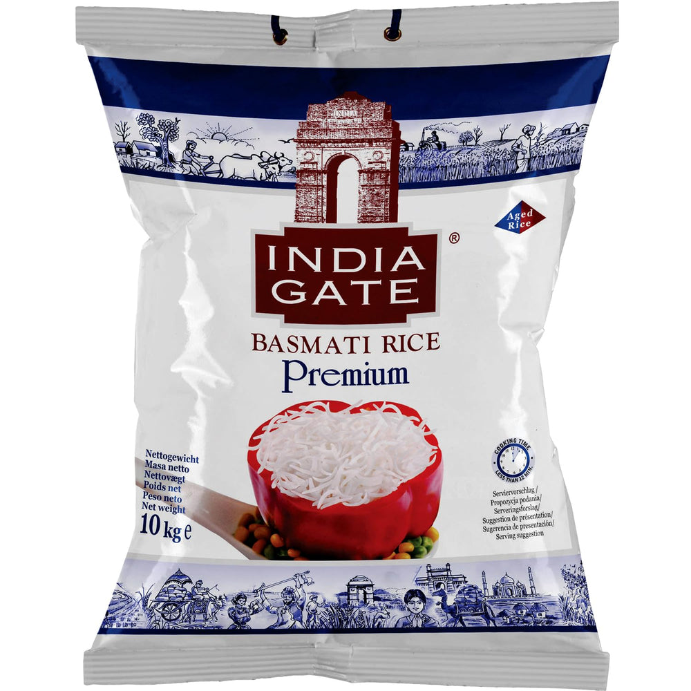 INDIA GATE Premium Basmati Rice – Long grain fine, aromatic rice from India, fine long grain (1 x 5 kg)