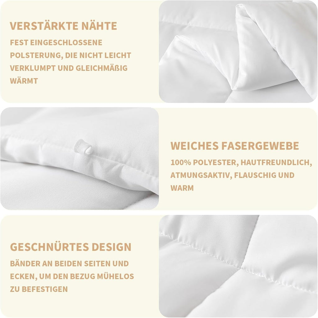 Plapumă Good Nite Plapumă pentru toate anotimpurile 155X220 Cm Plapume 4 anotimpuri Plapumă din microfibră Plapumă pentru patru anotimpuri Alb (155X220 Cm) Plapumi si pilote Naty Shop