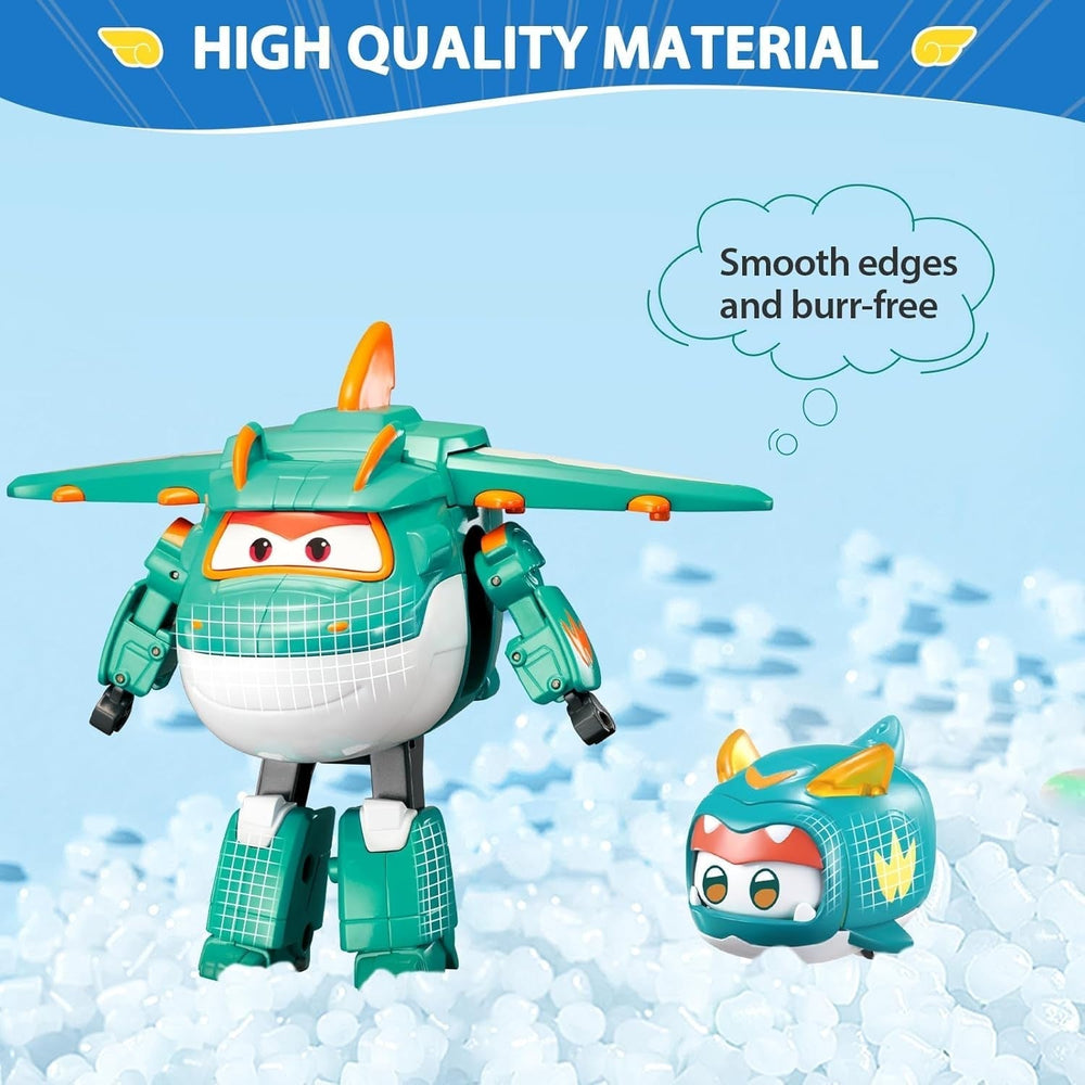 Super Wings EU770447 - Transforming Tino & Pet, transforming toy figure approx. 14.5 cm and pet with the height of approx. 4.3 cm, for children over 3 years of age Action figures Naty Shop