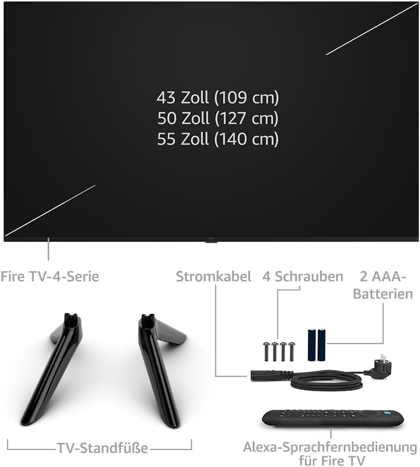Televizor inteligent 4K UHD din seria Fire TV 4 | 50 de inci și Fire TV Soundbar Plus | Sunet pe 3.1 canale, design all-in-one, Dolby Atmos, DTS:X, ideal și pentru dialoguri