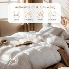 135X200 All Season Comforter 100% Cotton Goose Down Feather Comforter Thick Filled Feather Comforter No Live Plush Extra Fluffy Transitional Comforter 3D Baffle Box Single Bed White Quilts & Quilts Naty Shop