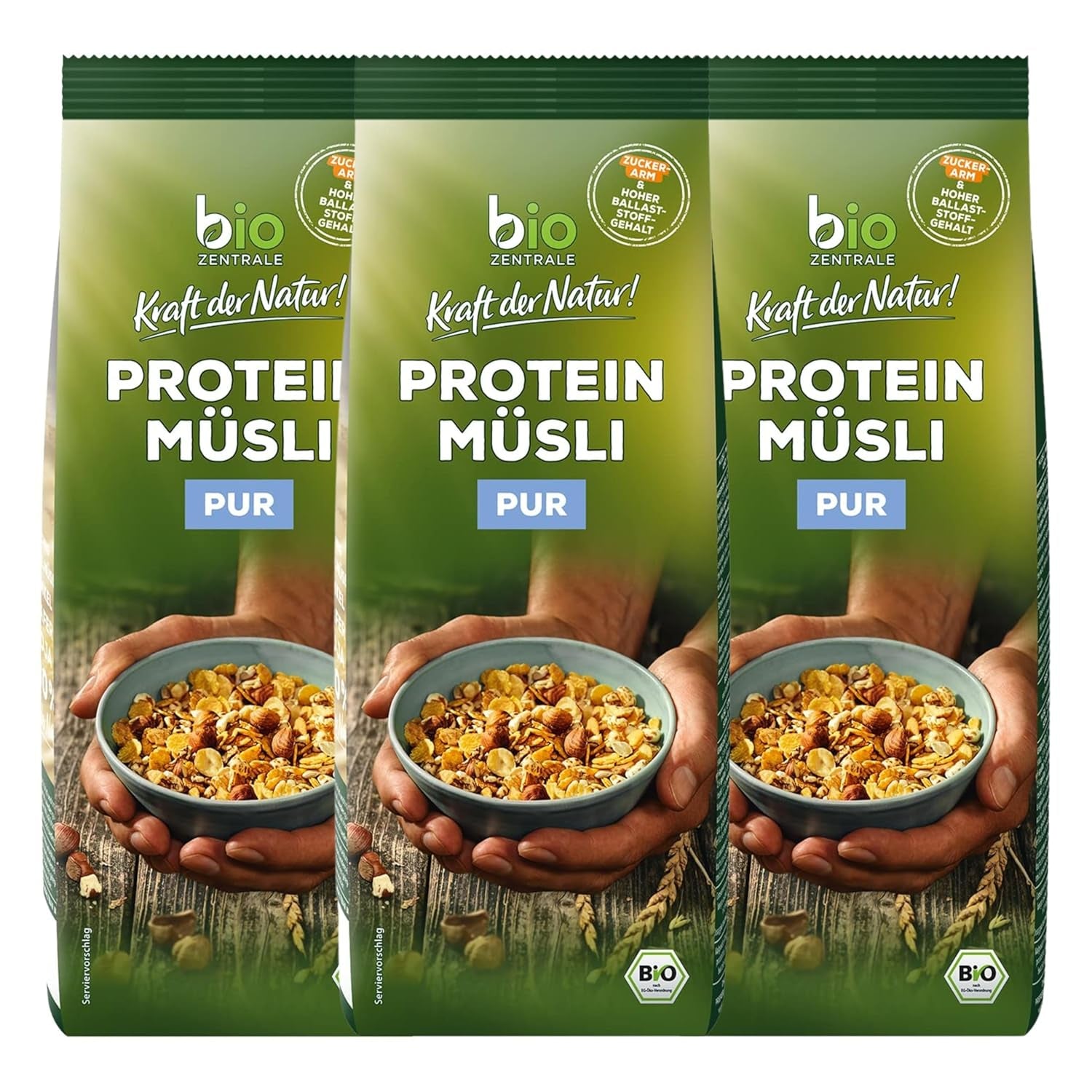 Biozentrale pure protein muesli - 375g - Organic with honey - As breakfast cereal or as a snack