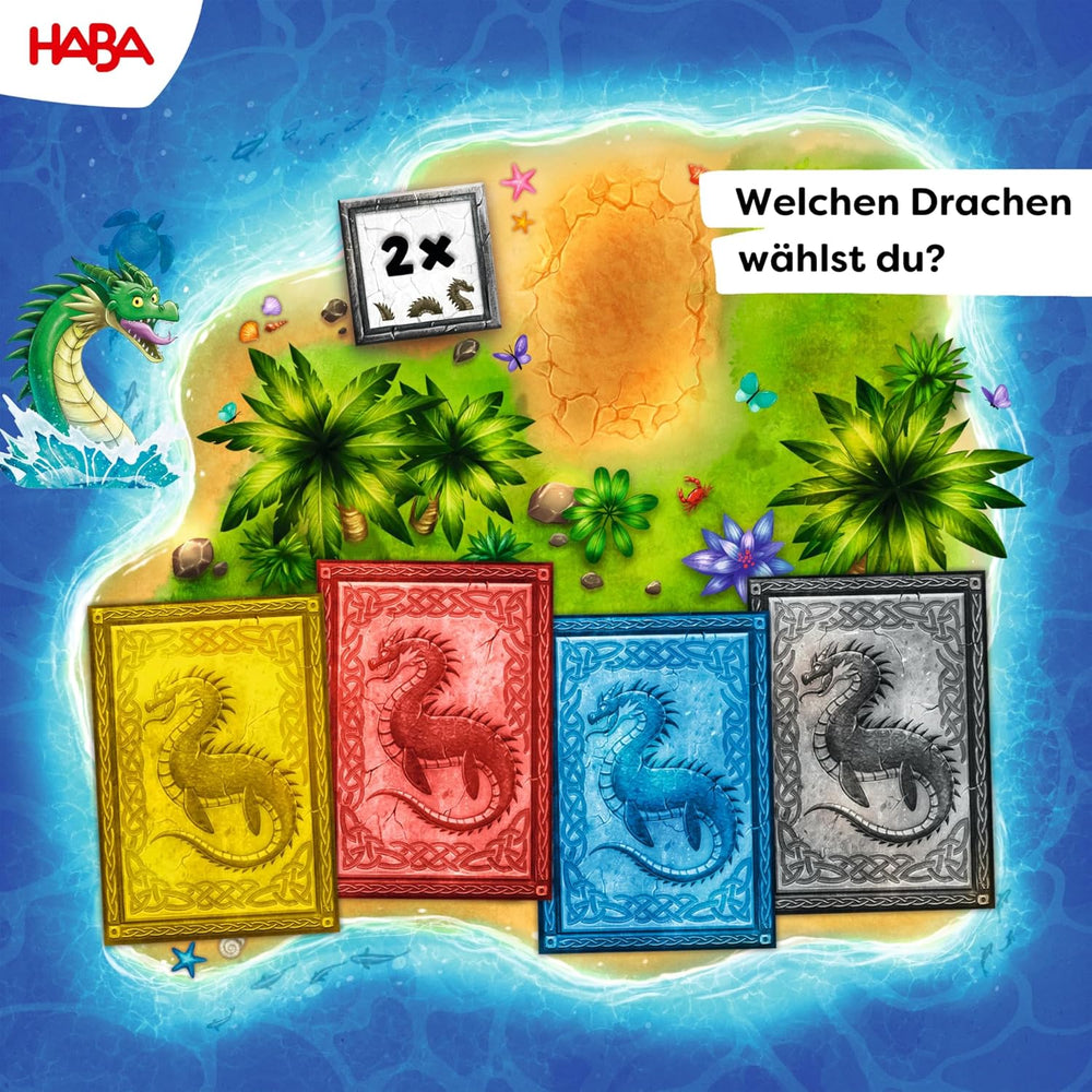 HABA Water Dragons - Dice and Strategy Game for Kids 5+ - Exciting Board Game with Dragons and Wooden Figures - Family Game for 2-4 Players - 1307133001