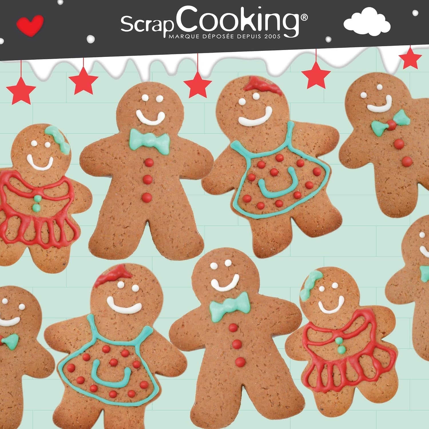 ScrapCooking - 4 Forme de Biscuiți Omuleț de Turtă Dulce - Forme de Biscuiți de Crăciun din Oțel Inoxidabil - Forme de Biscuiți Omuleț de Turtă Dulce - Accesorii de Coacere Design Tort - 2081