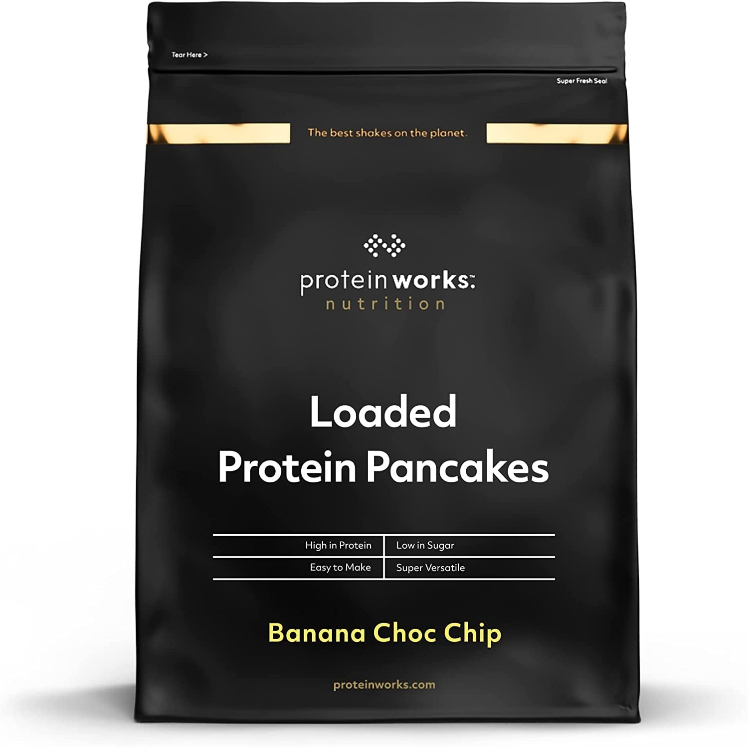 Protein Works - Loaded Protein Pfannkuchen | Premium Pfannkuchen Mischung | Eiweiß Pancakes | Protein Pancakes | 8 Servings | Natürlich | 500G Mixture for baking and cooking Naty Shop 500G Banana-Choco-Chip