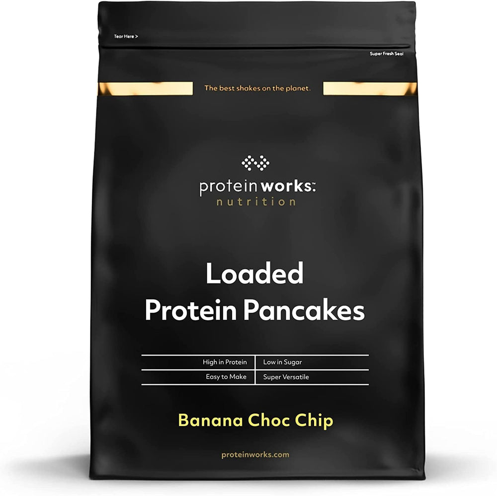 Protein Works - Loaded Protein Pfannkuchen | Premium Pfannkuchen Mischung | Eiweiß Pancakes | Protein Pancakes | 8 Servings | Natürlich | 500G Mixture for baking and cooking Naty Shop 500G Banana-Choco-Chip