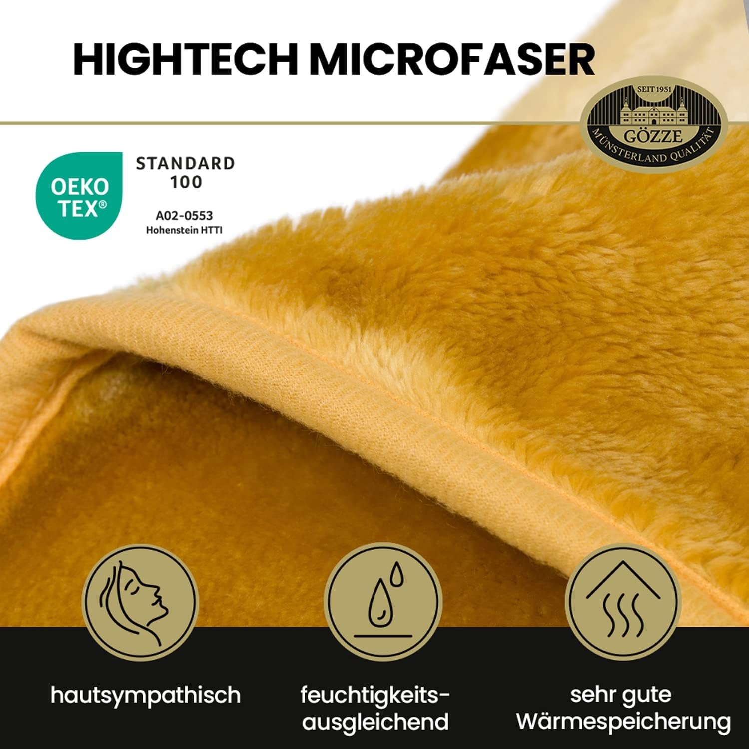 Gözze - Comfortable Blanket Premium Cashmere-Feeling, 500 G/M², 180 X 220 Cm - mustard Beds and Blankets Besuche den GÃ¶zze-Store