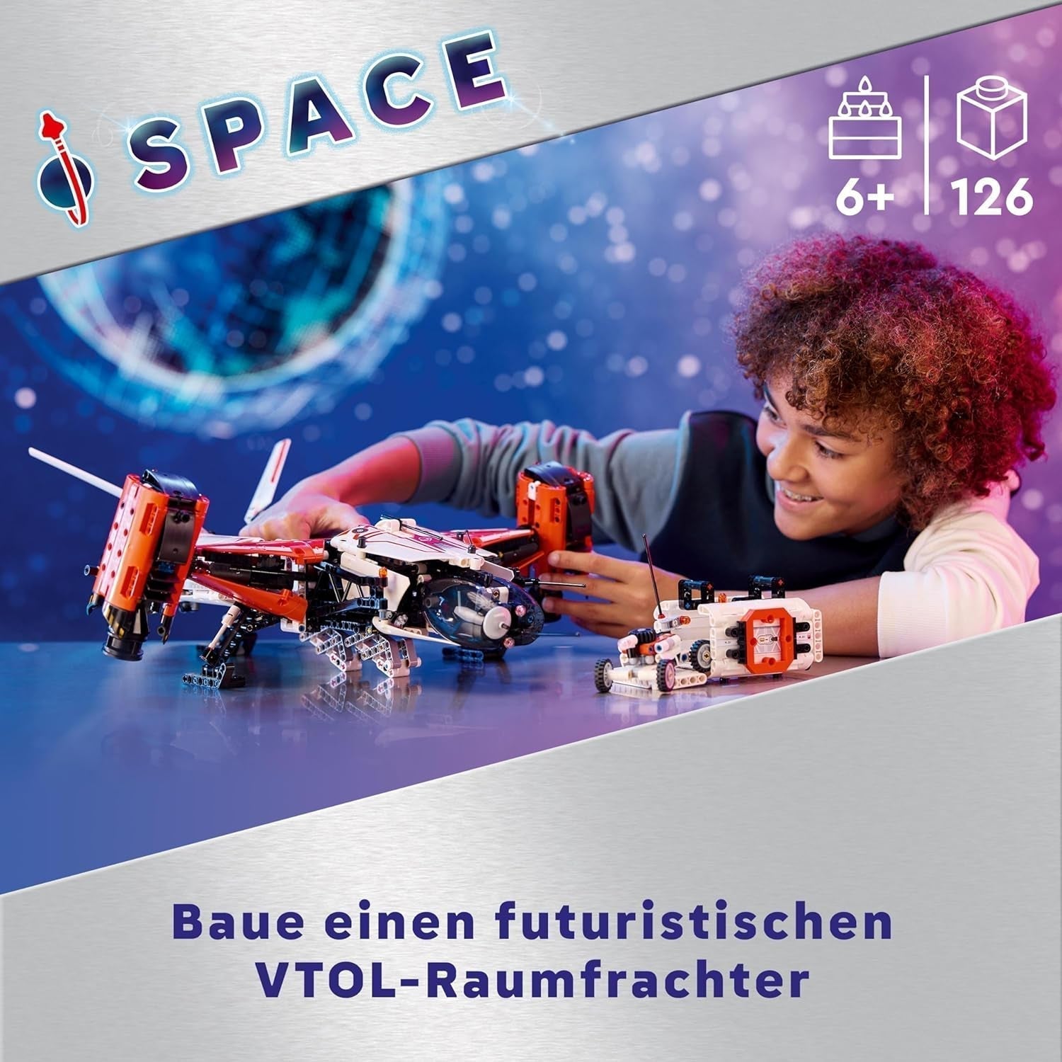 LEGO Technic Vtol Space Transporter LT81, Space Building Set, Space Toy, Spaceship, Mini Rover Playset, Gift for Boys and Girls Over 10 Years Old 42181 Building Sets Besuche den LEGO-Store