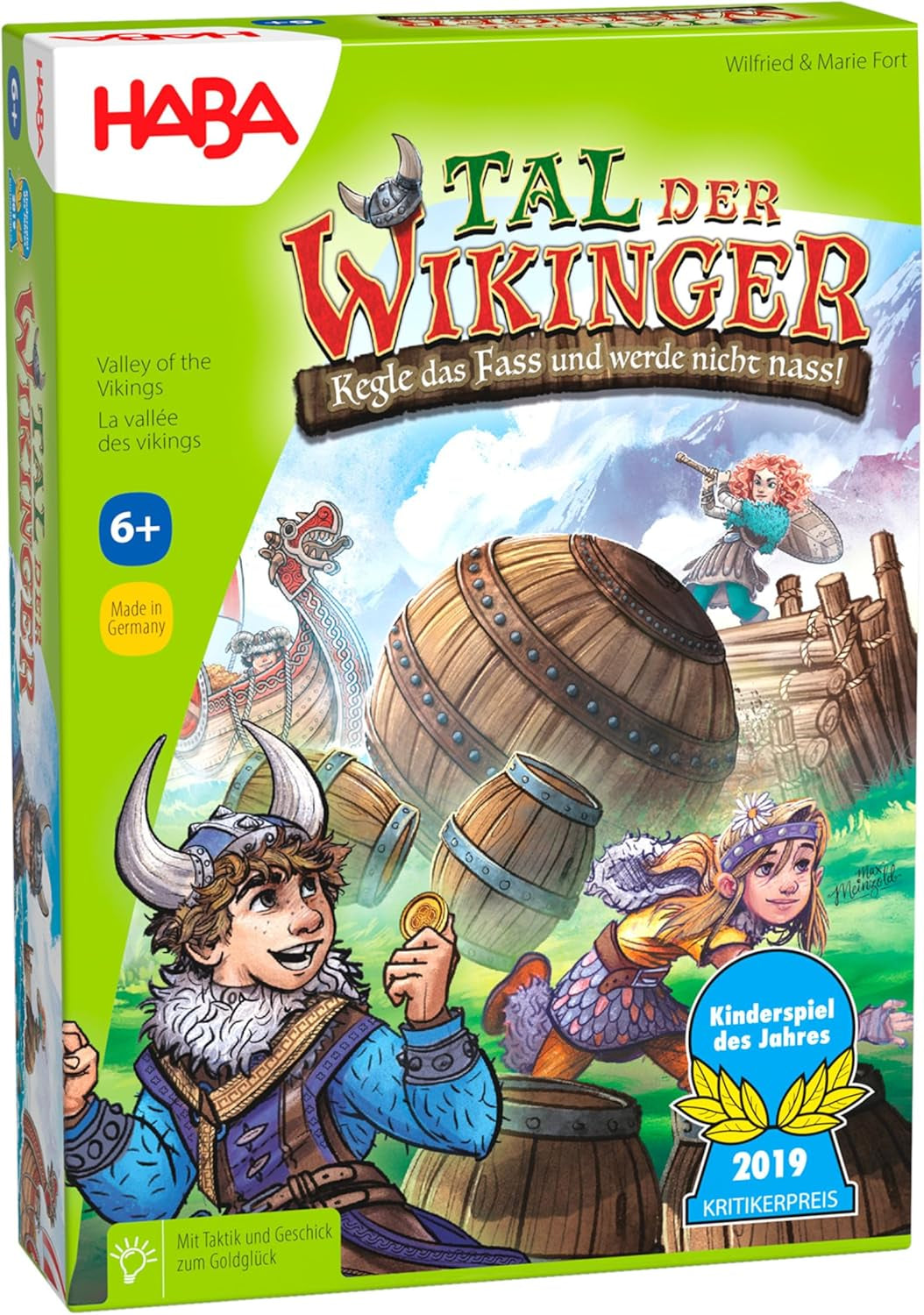 HABA Valley of the Vikings - Fast Dexterity Board Game Ages 6+ for 2-4 Players - XXL Game Board and 3D Viking Ships - Promotes Tactics and Courage - 1304697001