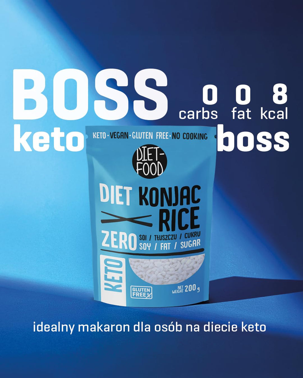 DIET-FOOD Instant Shirataki Konjac Rice, Low Carb, Low Calorie, Vegan, Fat Free, Soy Free, Gluten Free, Keto Friendly, Slimming Rice Noodles, 200 Grams