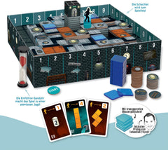 Moses. Sebastian Fitzek Underground, an innovative 3D thriller game for fans of escape games, a cooperative board game by Marco Teubner with different difficulty levels, for ages 12 and up.