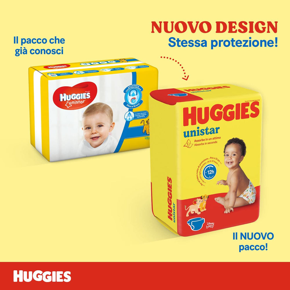 Huggies Unistar diapers, size 4 (7-14 kg), pack of 128 diapers (basic)