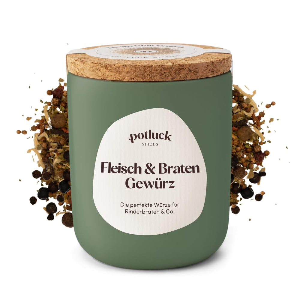 Potluck | Spice Burger | Würzmischung im Keramiktopf | 100g | Vegan, gluten-free and with natural ingredients