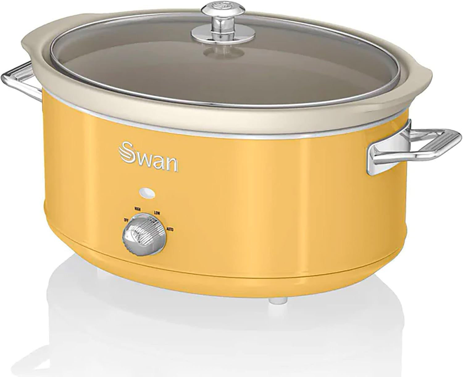 Swan Retro SF17031YELNEW Slow Cooker 6.5 liters, 320W Slow Cooker Naty Shop Yellow